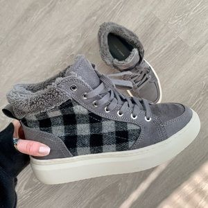Buffalo Check Cozy High Top Sneakers
